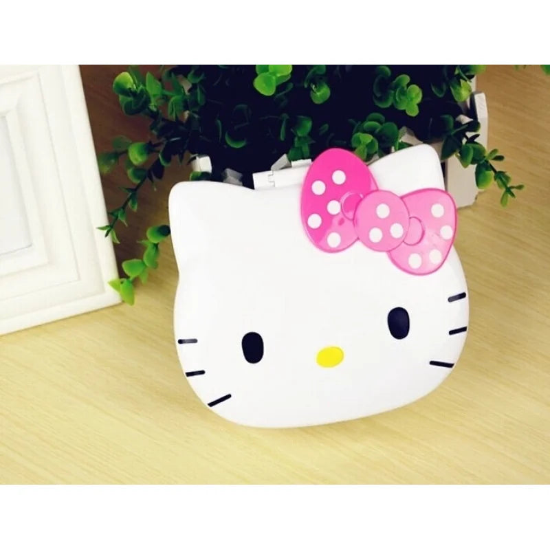 Hello Kitty Storage Box New Cartoon-Themed Desktop Storage Box and Mirror Set, Makeup and Jewelry Box Qme