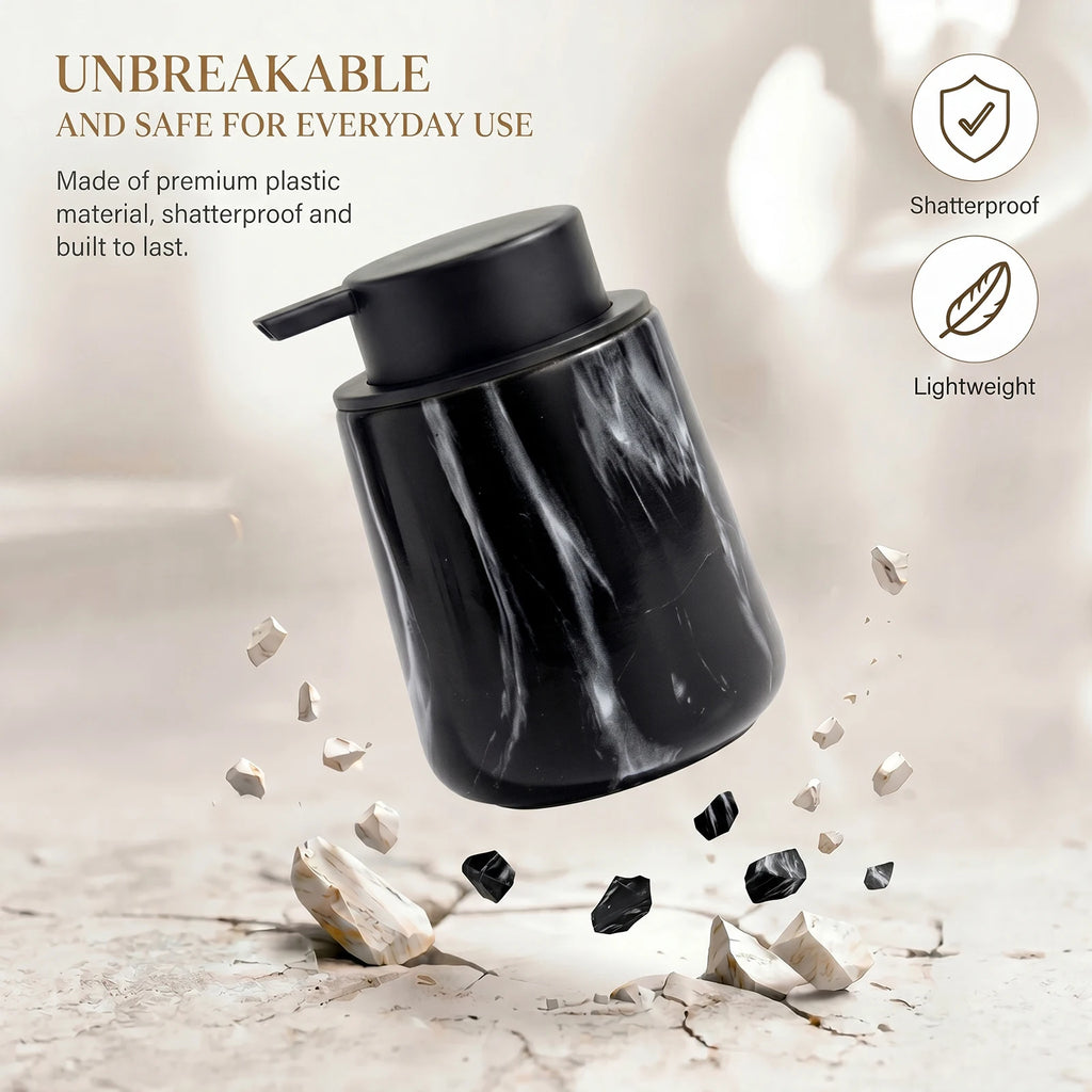 Luxury Marble Pattern Foaming Soap Dispenser Refillable Hand Soap Pump Bottle for Bathroom Kitchen Hand Washer Container Home Qme
