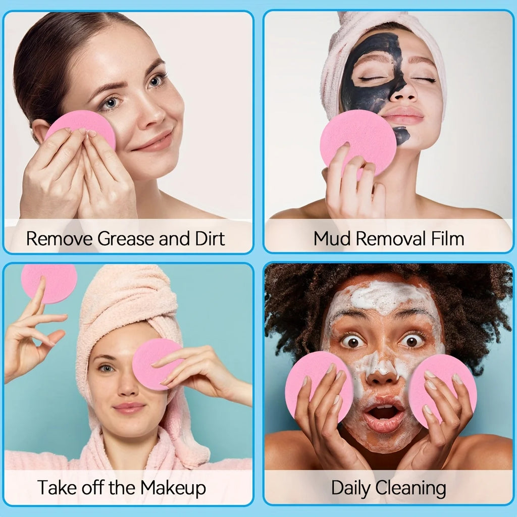 Facial Sponges Compressed Washing Face Sponge Pads Exfoliating Masks Qme