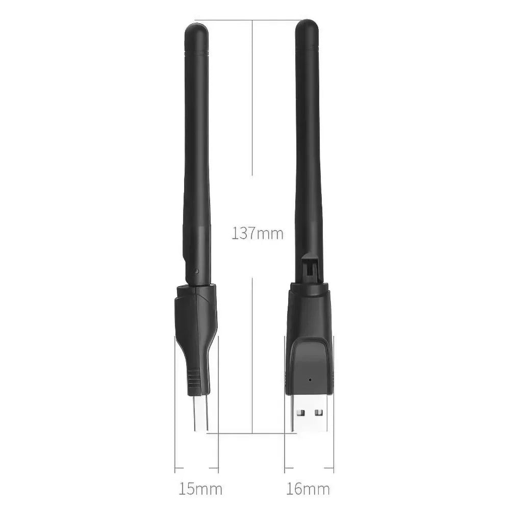 2pcs WiFi Wireless Network Card USB 2.0 150M 802.11 B/g/n LAN Adapter with Rotatable Antenna for Laptop PC Mini Wi-fi Dongle Qme