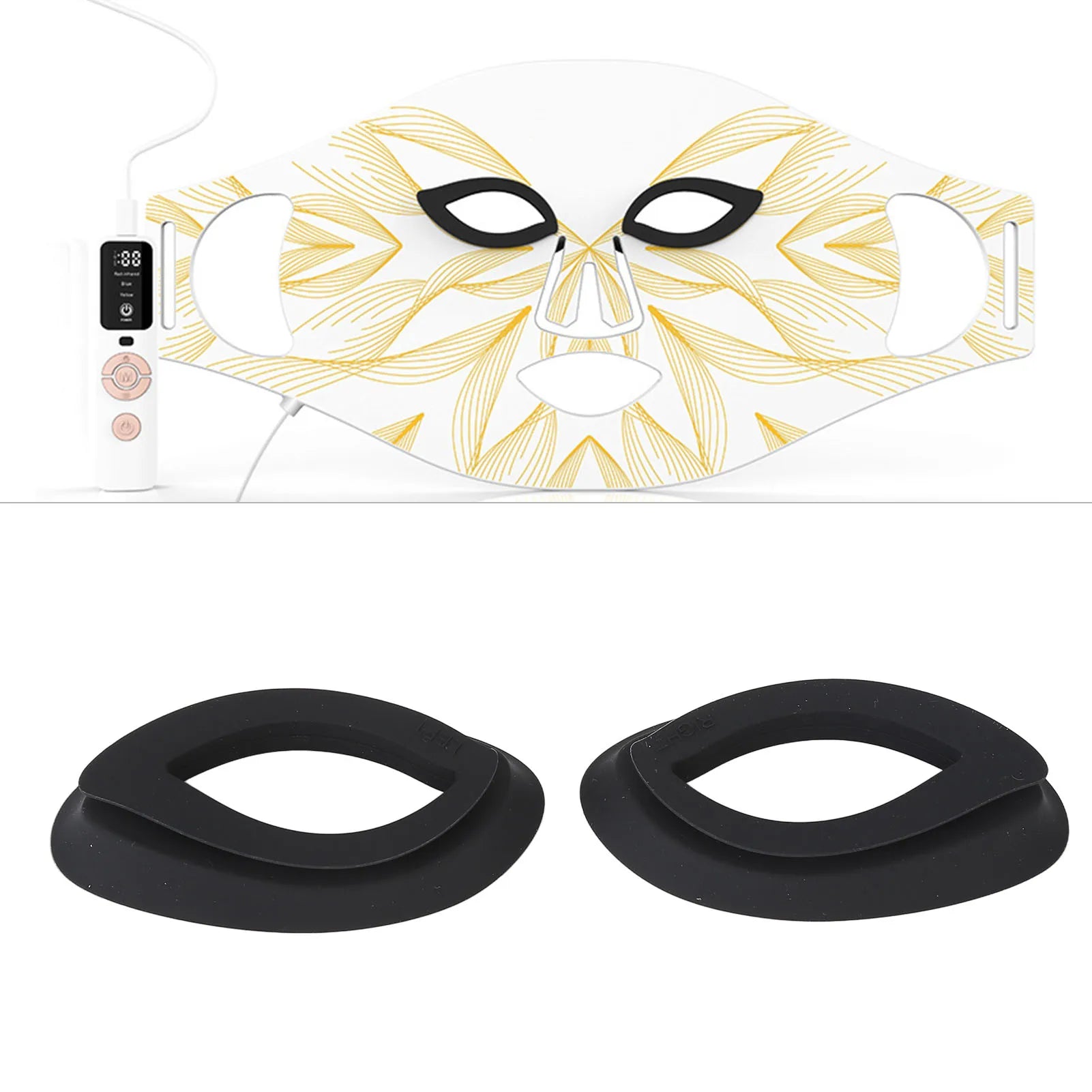 LED Facial Cover Eye Cover Silicone Professional Portable Photon Facial Cover Eye Cover 1 Pair for Beauty Salon for Women Qme