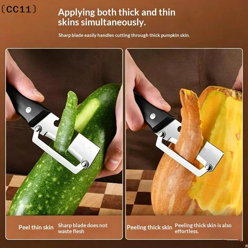Stainless Steel Flat Edge Peeler Potato Slicer Knife Watermelon Melon Qme