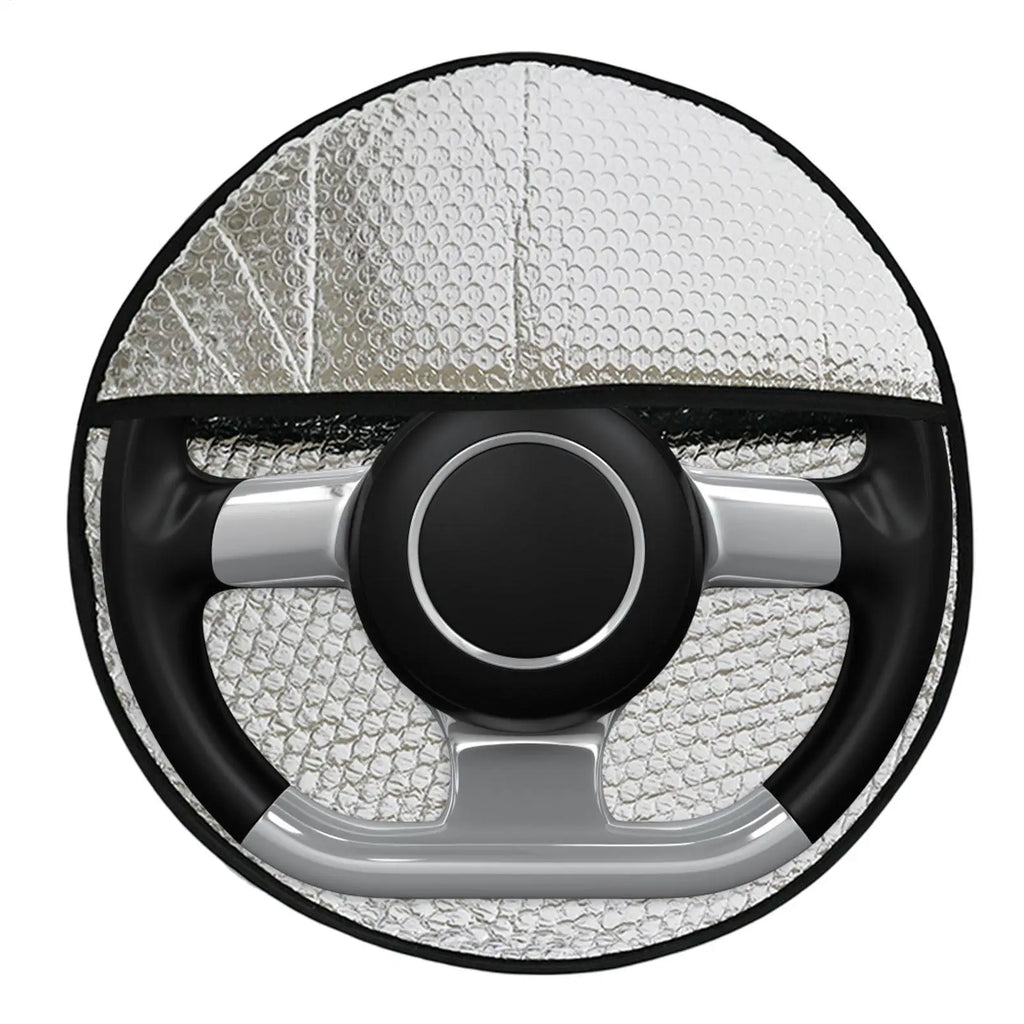 Foil Steering Wheel Cover Steering Wheel Sun Block Aluminum Foil Reflector Protective Vehicle Sunshade Heat Isolation for SUV Qme as shown