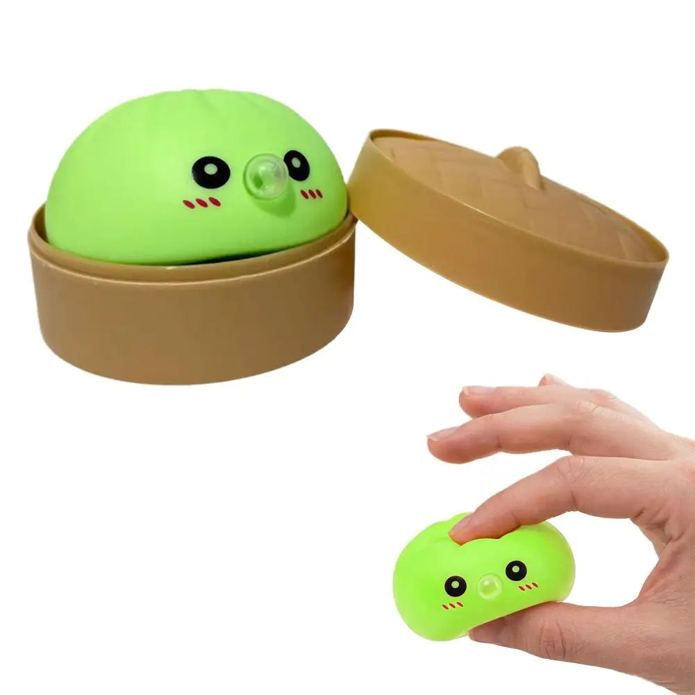 Baozi Decompress Toy Squishy Dumpling Steamer Bun Ornament Slow Qme Green