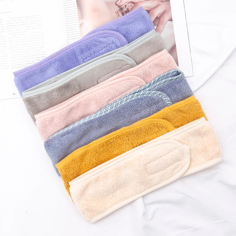Women Adjustable SPA Facial Headband Bath Makeup Hair Band Headbands Qme