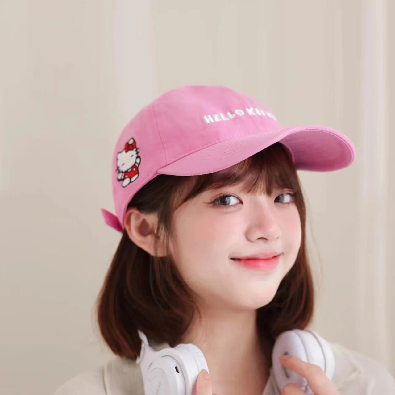 Hello Kitty Kuromi Hats Fisherman's Hats Baseball Caps New Face-Slimming Bucket Hats Leopard-Print Baseball Caps Qme hangna-18