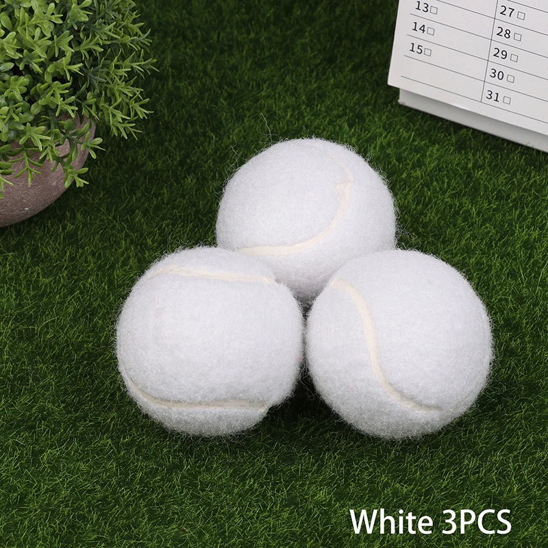 1 Ladies Beginners Durable Practice Tennis Ball Balls Wear-resistant Qme 3PCS White