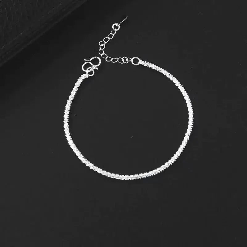 Charms 925 Sterling Silver Lucky Shine Chain Bracelets 18+4CM for Women Fashion Designer Jewelry Wedding Party Holiday Gifts Qme