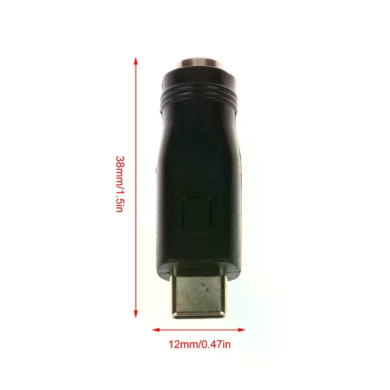 DC Power Adapter Converter 5 5x2 Female Jack USB C Male Connector Qme