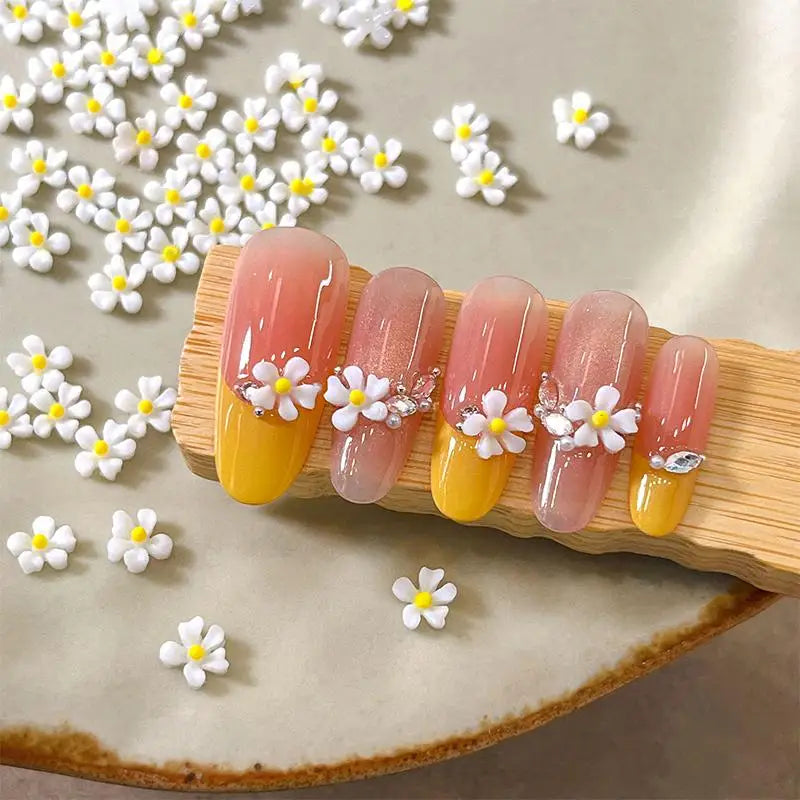 3D Resin Flower Nail Decoration Summer Cute Fresh Easy Apply Qme