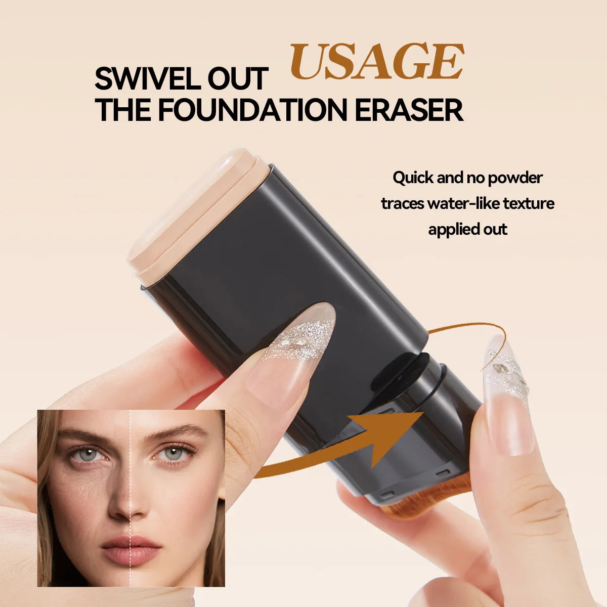 Foundation Make-up Stick Light Thin Moisturizing Delicate Qme