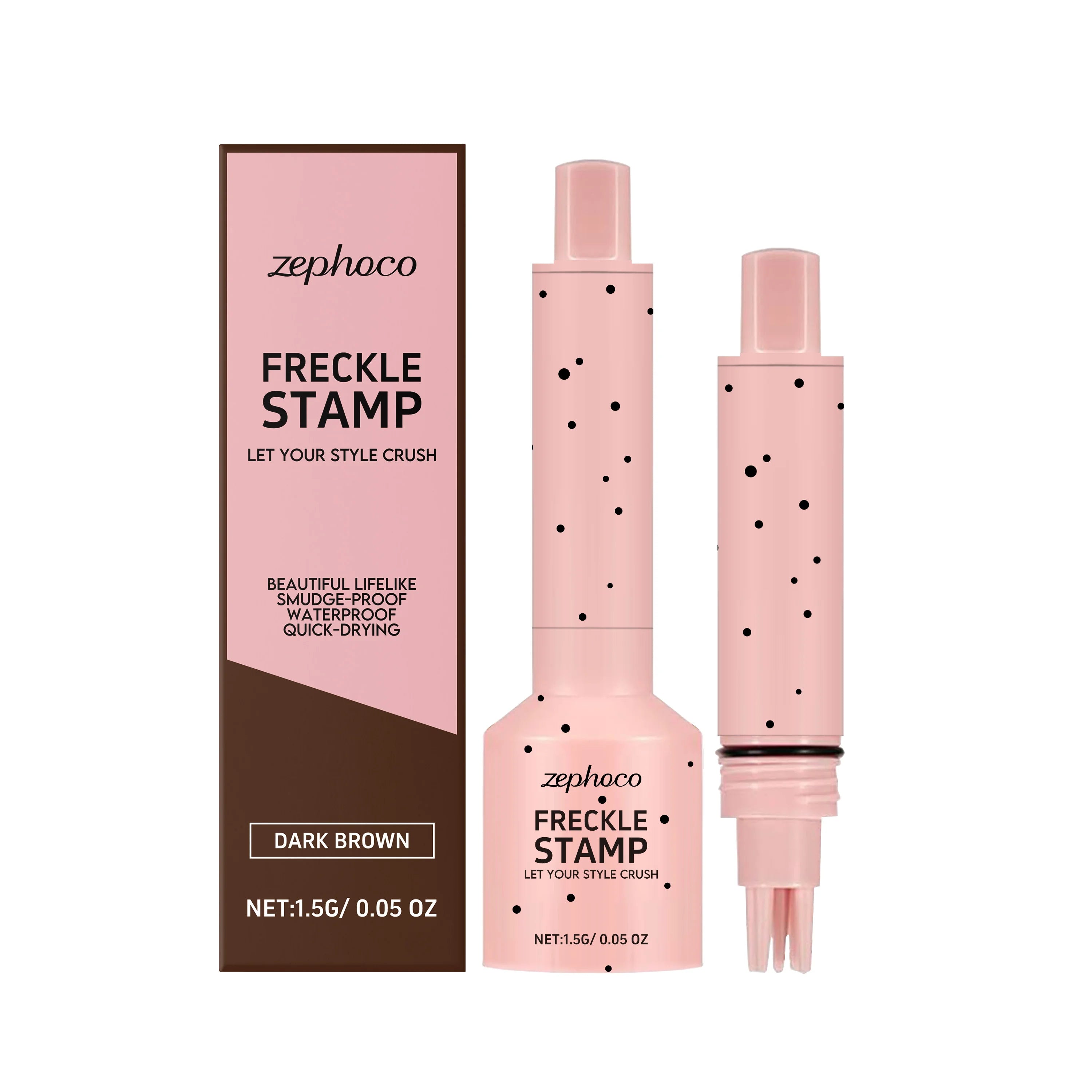 Zephoco Freckle Stamp Quick Drying Waterproof Smudge Proof Natural Qme Dark Brown