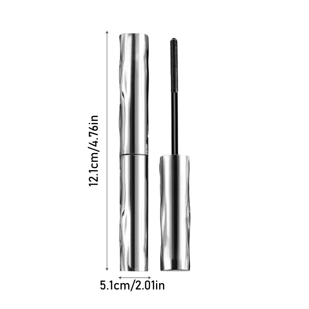 Waterproof Metallic Tube Mascara Black Silk Fiber Long Curling Non-Clumping Eyelash Extensions Spiral Makeup for Eyes Qme