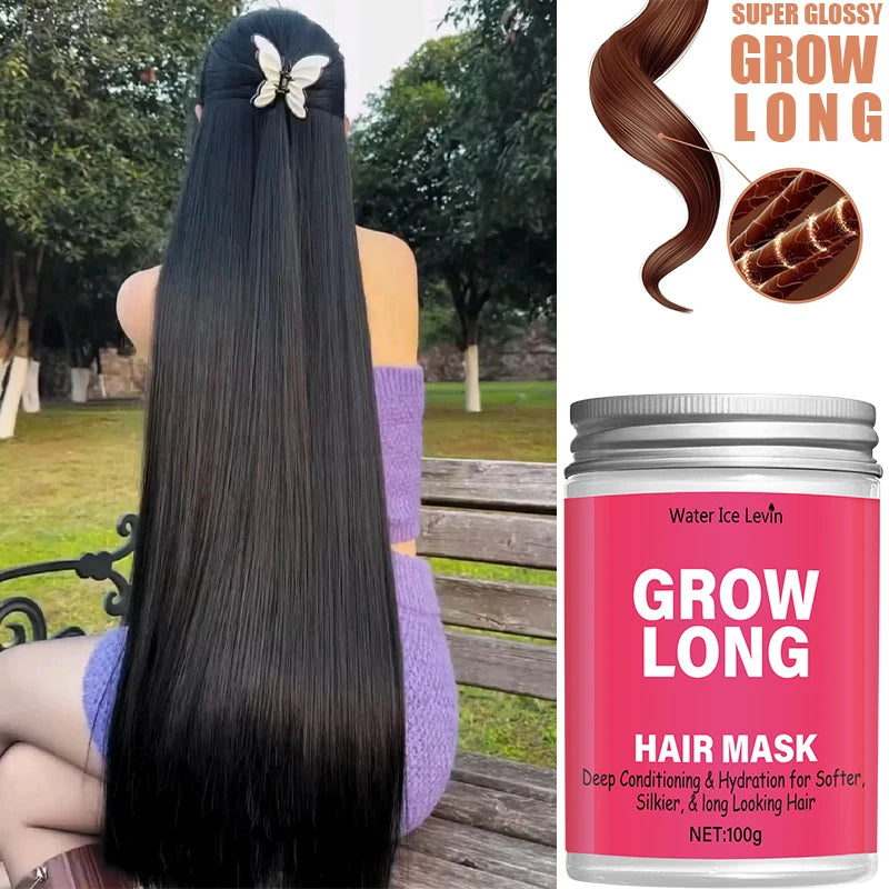 Leave-In Hair Mask and Smoothing Conditioner - Anti-Frizz Deep Conditioner for Split Ends and Breakage - with Vitamin E, Caffeine, and Ginseng, Suitable for Curly, Dry, and Damaged Hair Qme