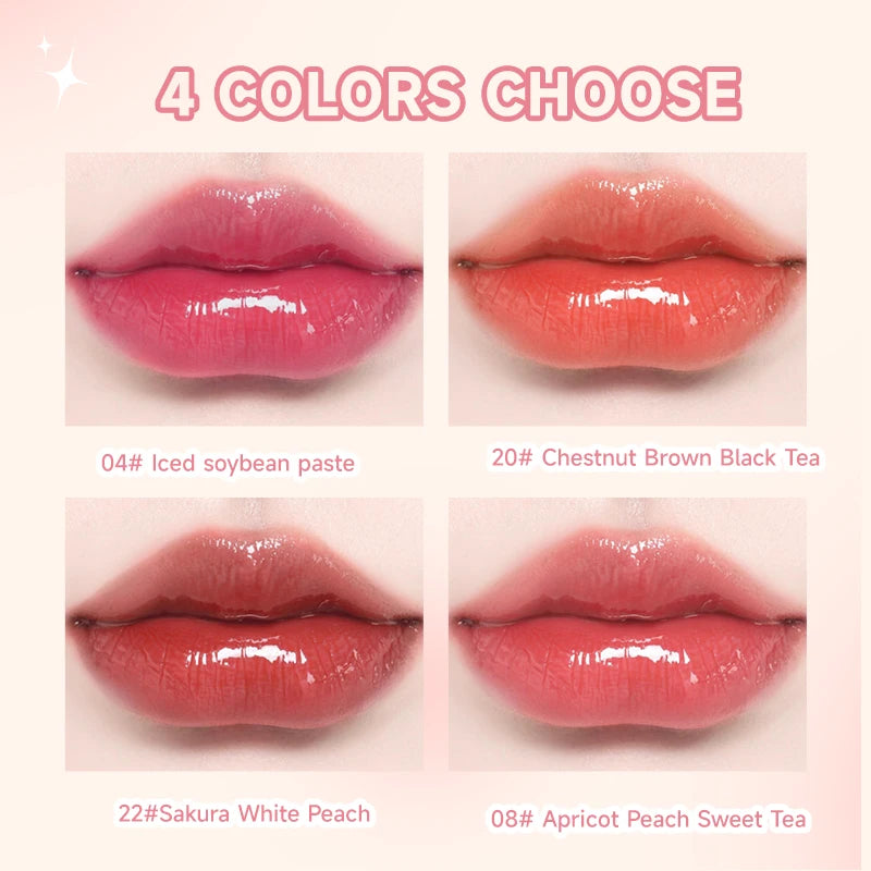 Long-Lasting Moisturizing Lip Gloss,Glossy Finish,Non-Sticky,Not Easy To Fade,Nourishing Tinted Lip Oil With Shea Butter Qme