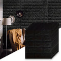 Self Adhesive Foam Brick Wallpaper 38 5x35cm White Black Waterproof Qme 38cmX35cm 40pcs black