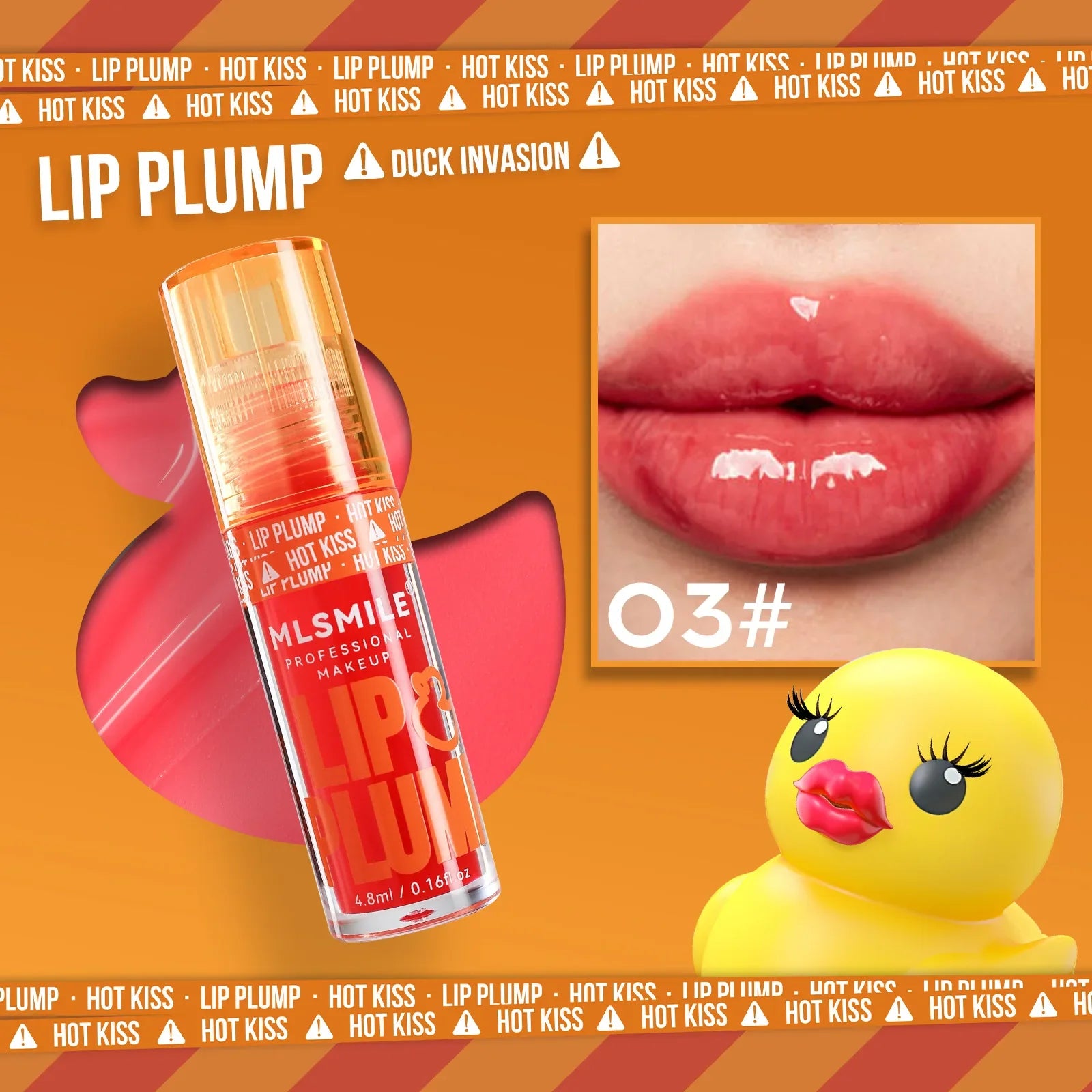 MLSMILE Duck Lip Plump Oil Moisturizing Gloss Mirror Water Nature Qme 03
