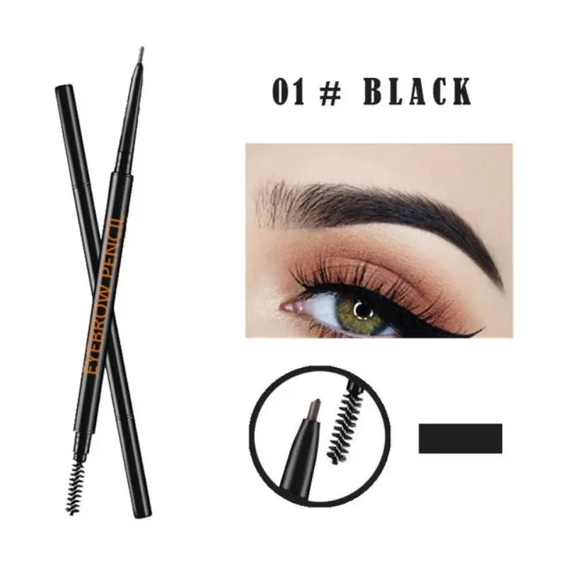 1.5mm Fine Eyebrow Pencil with Double Head Automatic Rotation, One Line Eyebrow Pencil Waterproof and Makeup Free Makeup Pen Qme 01