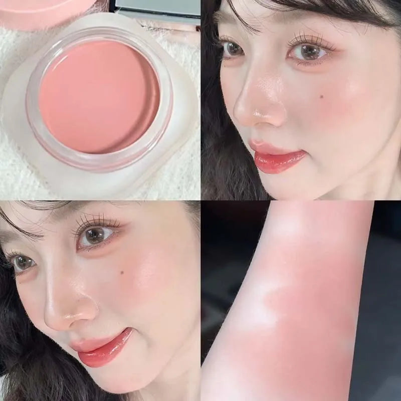 Monochrome Powder Blusher Cream Brightening Whitening Purple Lip and Cheek Dual-use Matte Natural Rouge Blush Tint Palette Qme 06