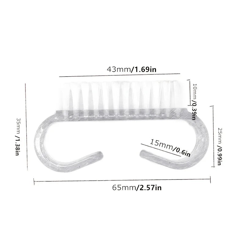 10 Handle Grip Nail Brush Soft Remove Dust Lot Plastic Cleaning Tool Qme