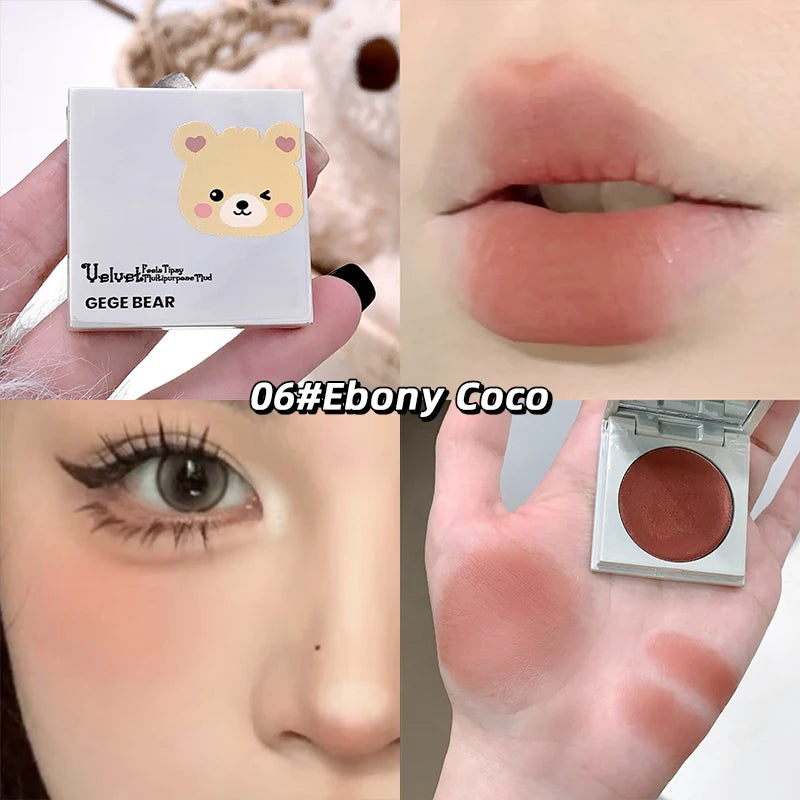 Gege Bear Velvet Multi-purpose Mud Lip Blush Cream Long-lasting Qme GX1236-6