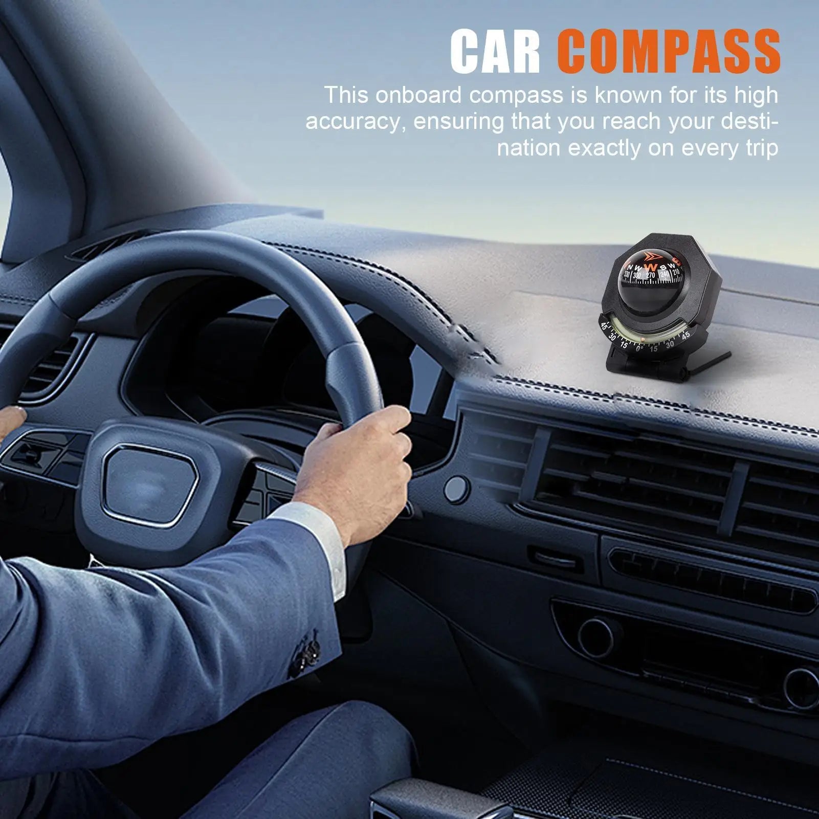 Boat Compass Ball Foldable High Precision Direction Guide Compass With Inclinometer Multi-Purpose Compass 180-Degree Adjustable Qme