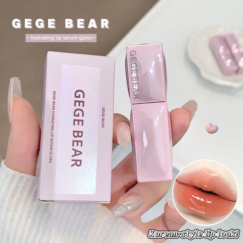 GEGE BEAR Hydrating Lip Oil Gloss Glass Shine Plumping Serum Qme
