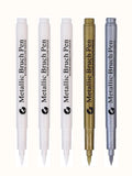 Metallic Marker Pen White/Gold/Silver Waterproof Permanent Paint Marker Pen for Rock,Mug,Ceramic,Glass DIY Painting Supplies Qme 3white 1gold 1silver