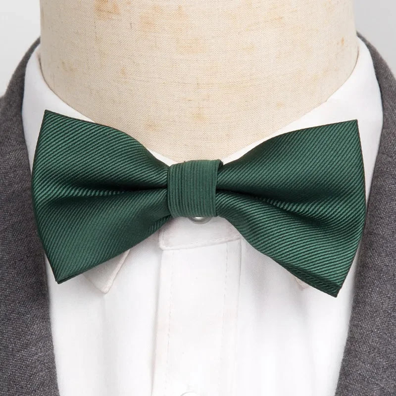 Classic Black Men Bow Ties Fashion Polyester Bowtie Woven Dot Checked