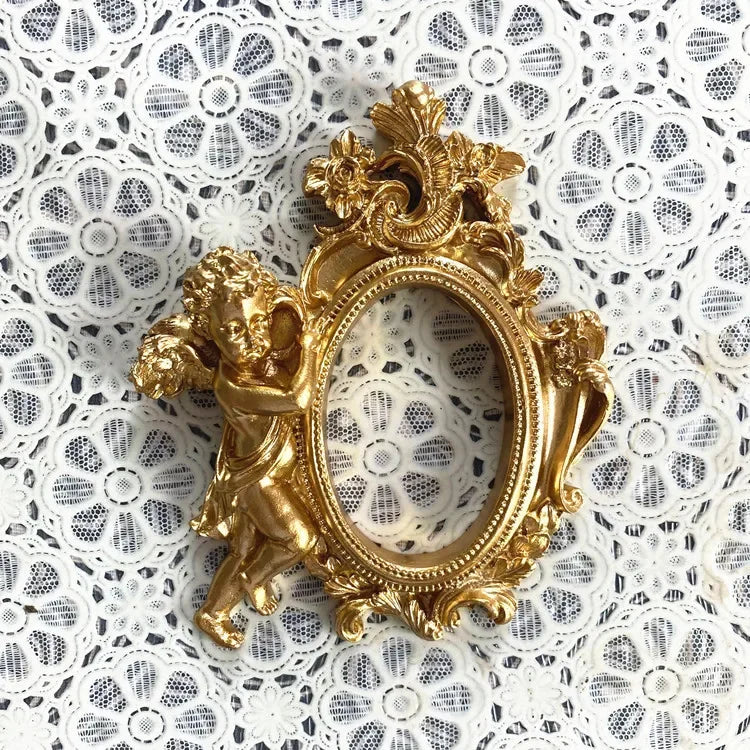 European Fashion Creative Gifts Retro Resin Mini Angel Oval Photo Qme A