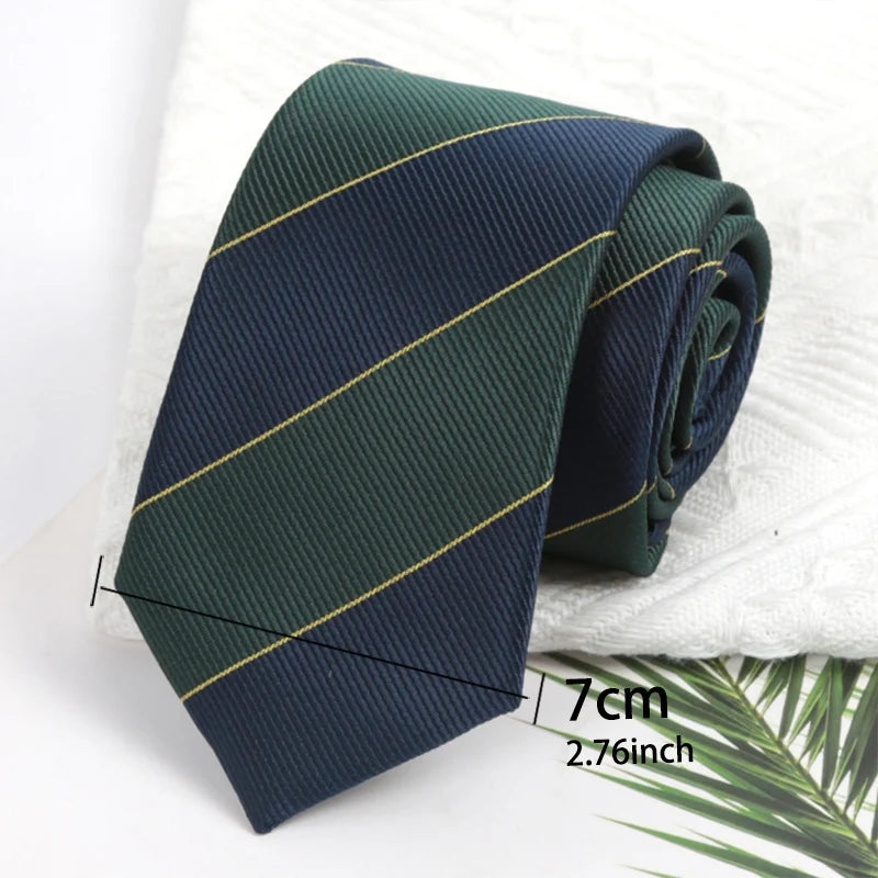 Ties Men Women Fashion Wholesale Dark Green Navy Blue Stripe Male Qme