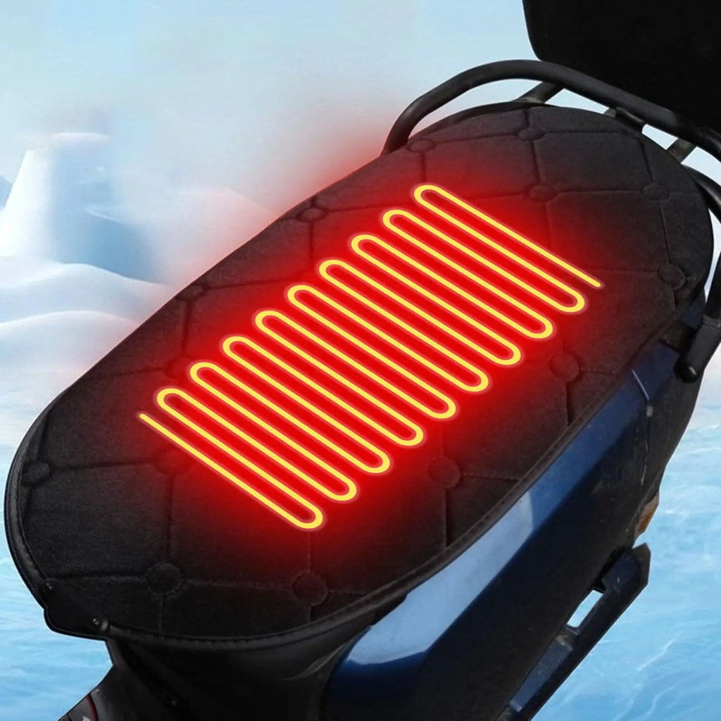 Motorcycle Seat Cushion Motorbike Heating Seat Pad Cold Weather Scooter Cushion for Dirt Bike ATV Snowmobile Road Trip Touring Qme