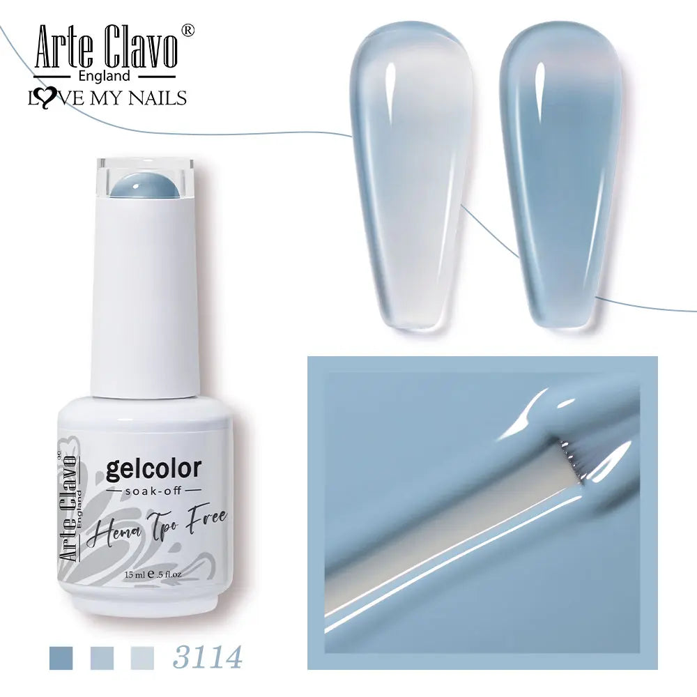 Arte Clavo Summer Nails Tip Candy Series Jelly Gel Nail Polish Blue Qme 3114