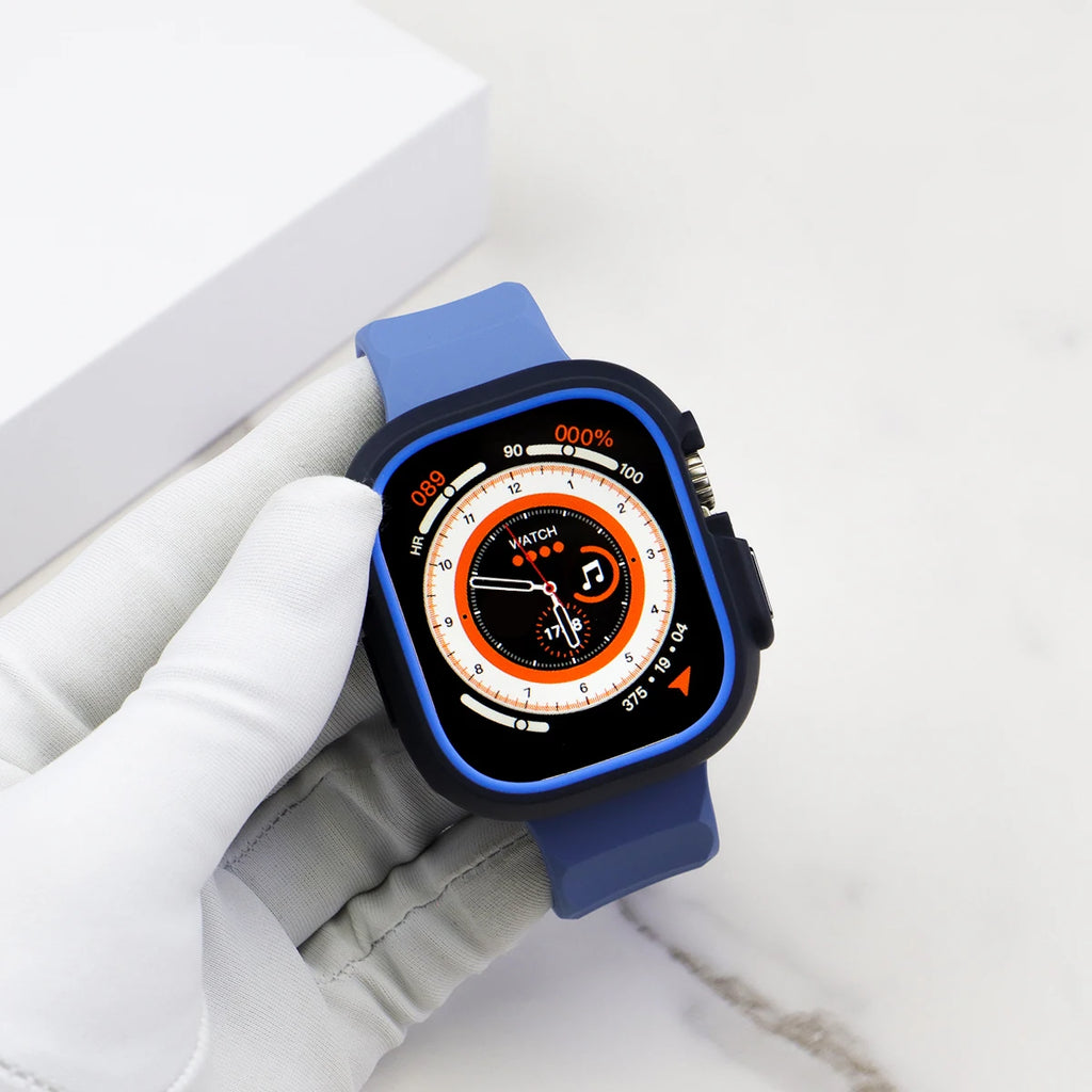 Silicone Sport Strap+Case for apple watch 9 8 7 6 SE 5 Ultra 2 Belt Bracelet Iwatch Series 49mm 45mm 41mm 44mm Protective Cover Qme