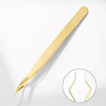 Lash Extension Tweezers Anti Slip Stainless Steel Curved Tip Straight Qme A-1pc