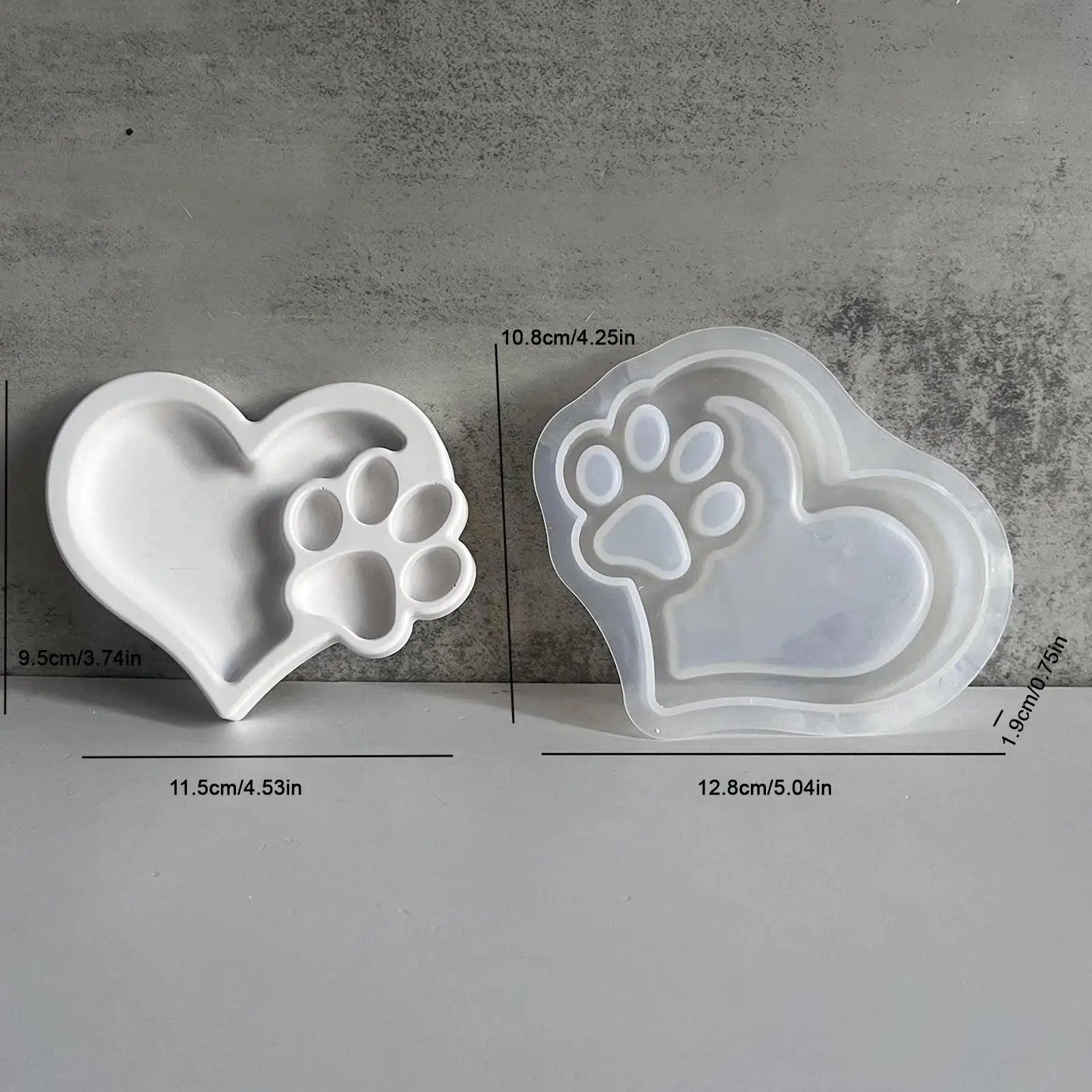 Paw Print Resin Mold Candle Mold Clay Molds Keychain Charm Heart Paw Print Resin Molds Plaster Mold Jewelry Molds Epoxy Mold Qme