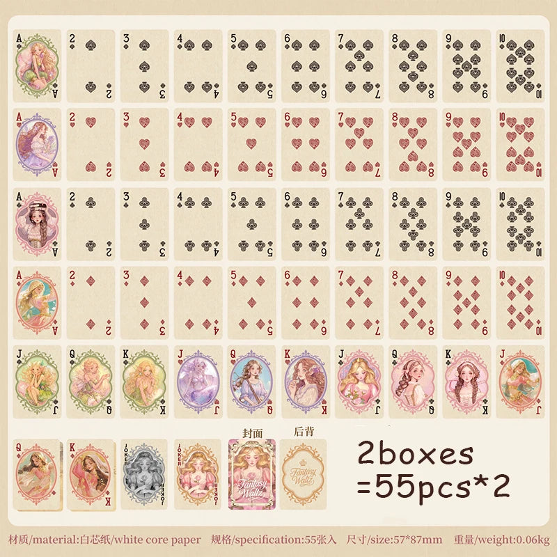 Elf Fairy Tale Retro Playing Cards, Dreamy Decorative Cards, Ideal for Card Collectors, Dual Use for Collection and Entertainmen Qme 2 boxes