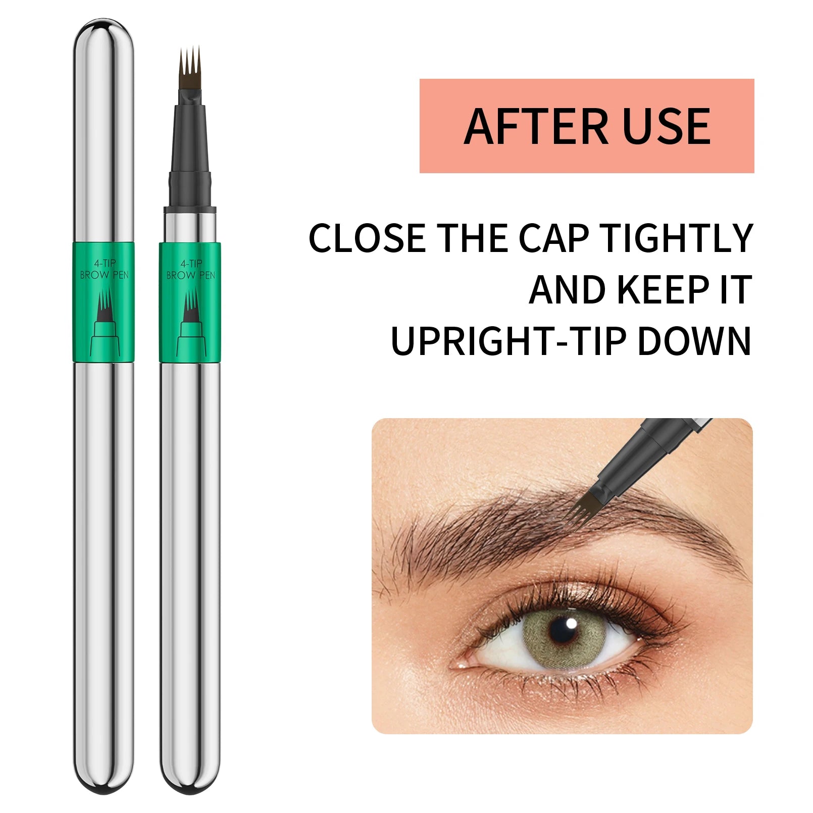 Hellokiss Waterproof Eyebrow Pen, Microblading Eyebrow Pencil With 4 Split Head, Natural Looking Brows Makeup ( 5 Colors) Qme