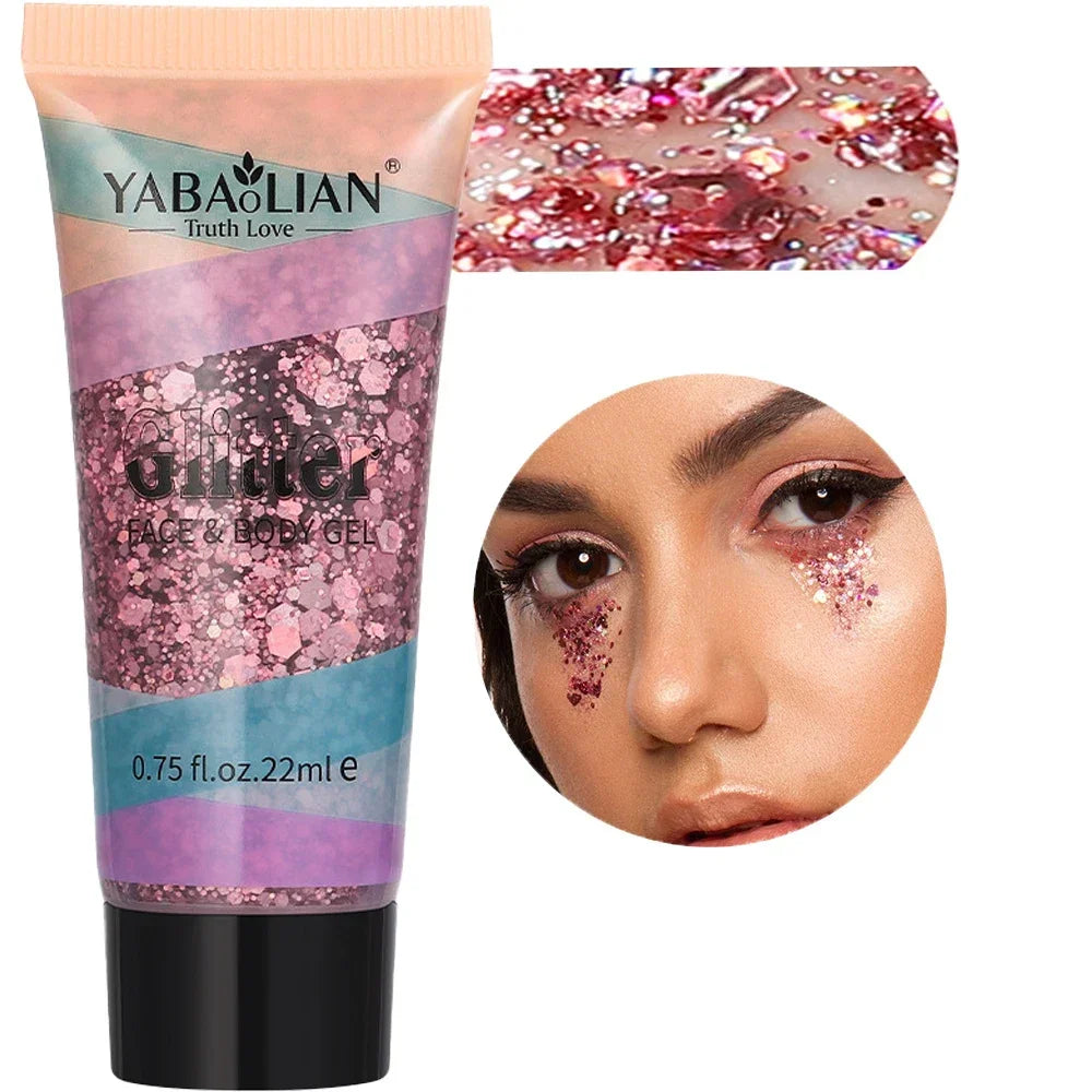 Mermaid Sequin Body Glitter Gel - Long-Lasting Shine for Carnival, Parties, Festival and Stage Performance - Great for Girls Qme 05