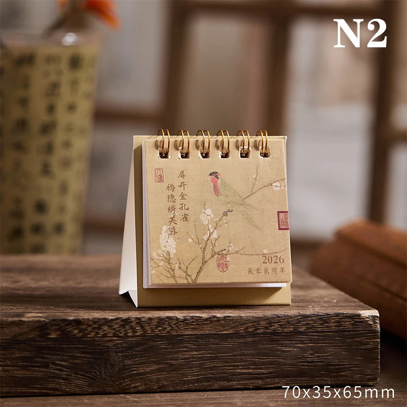 2026 Mini Simple Calendar Small Desk Creative Coil Planner Desktop Qme 2