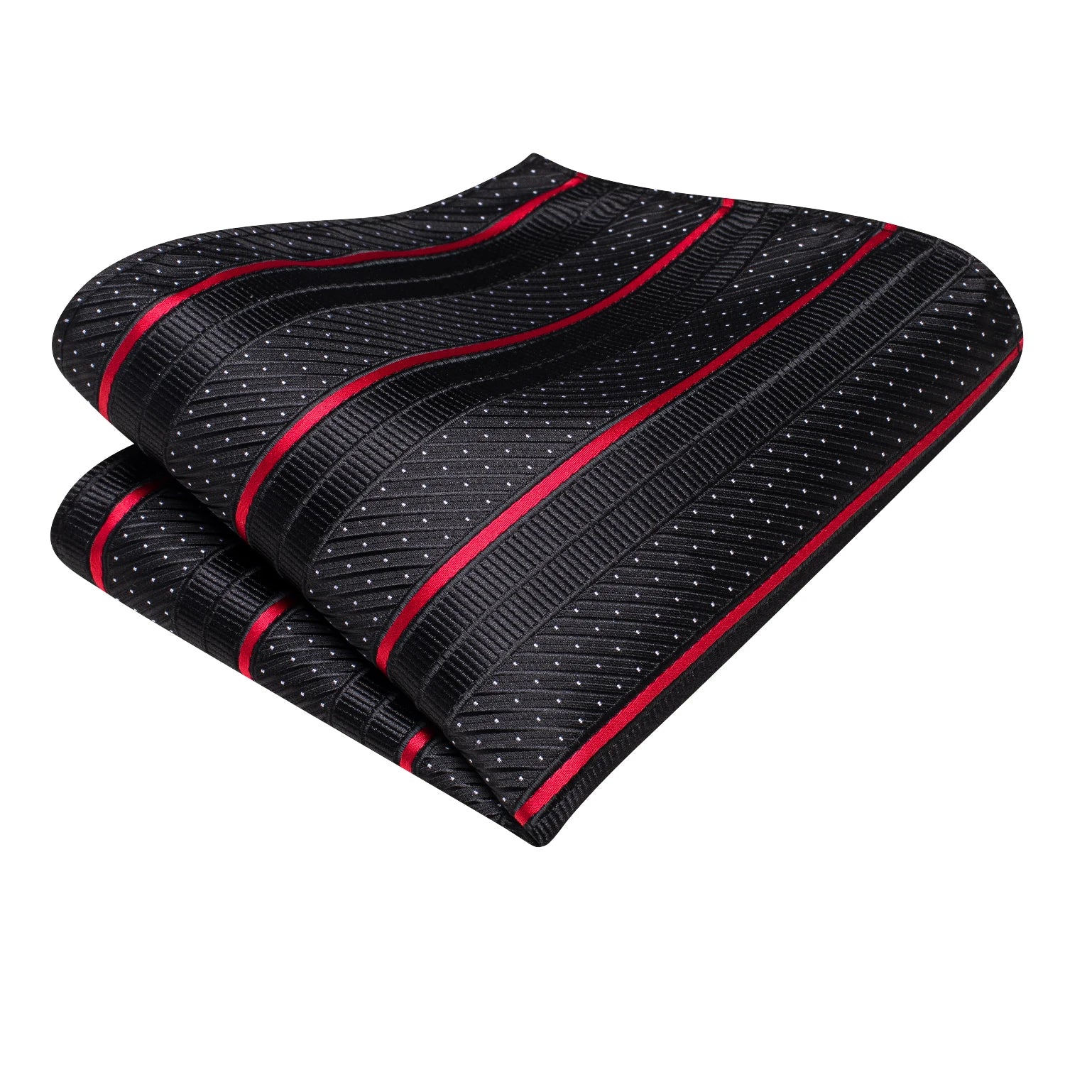 Black Red Striped Wedding Tie Men Handky Cufflink Necktie Fashion Qme