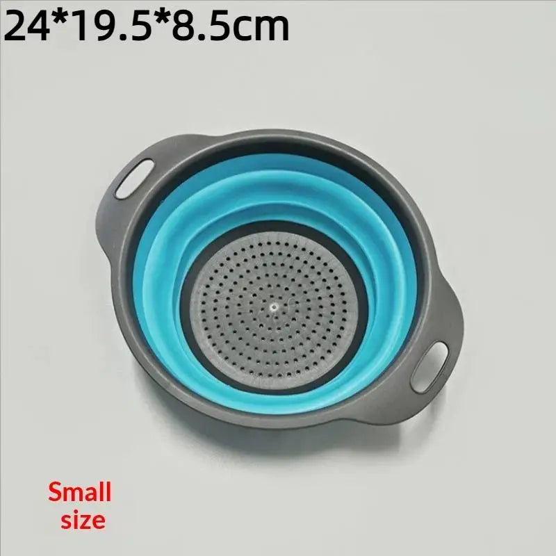 Silicone Folding Drainer Basket Fruit Vegetable Foldable Colander Qme A9