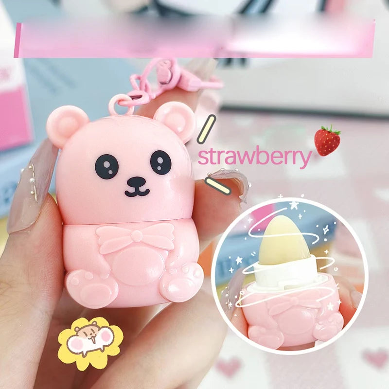 Cute Bear Fruit Lipstick Deep Moisturizing Care Lip Skin Prevent Dry Qme strawberry