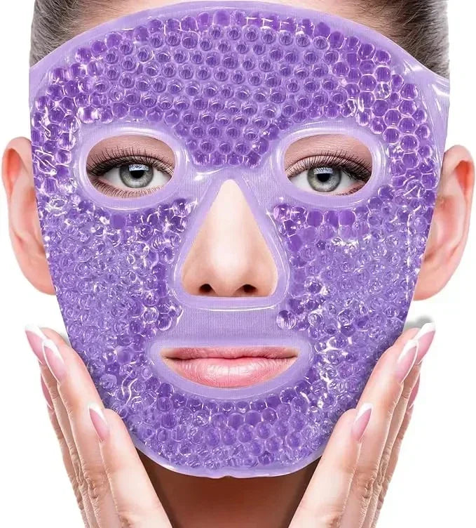 SPA Ice Cold Heat Full Face Eye Mask Sleeping Reduce Puff Dark Qme PURPLE
