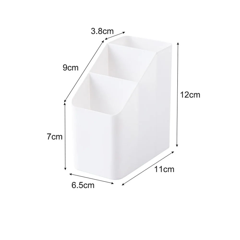 Simple Brush Colored Pen Marker Desktop Stationery Storage Box Multi-functional Three Squares Desktop Sundries Storage Holder Qme