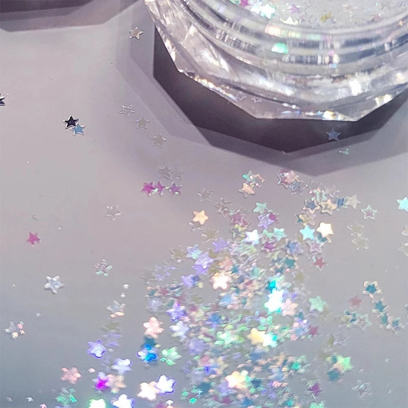 Mini Sparkling Star Nail Glitter Pentagram Decoration Salon Design Qme