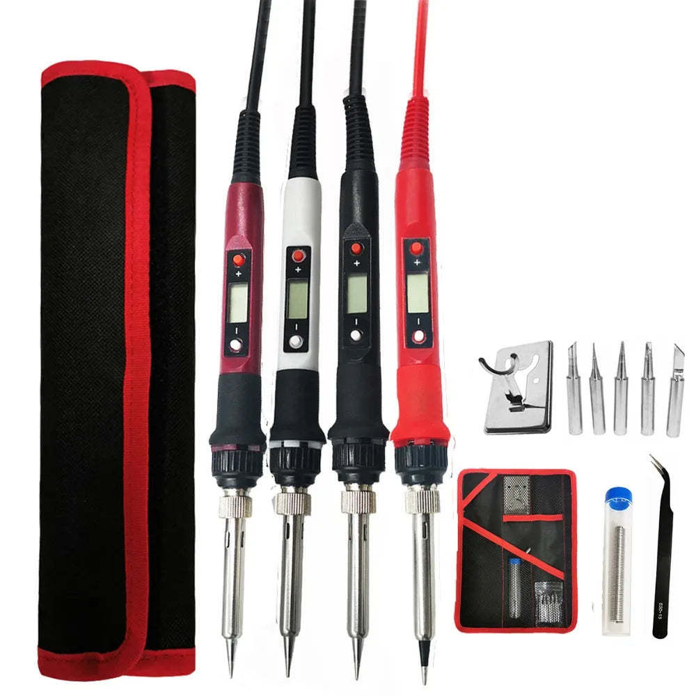 80W Digital Electric Soldering Iron Temperature Adjustable 220V 110V Qme