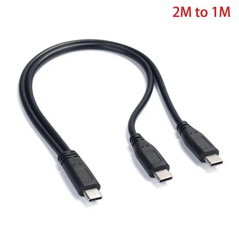 USB C Cable Splitter 1 2 Extension Wire Phone Tablet 15W 3A Power Qme A