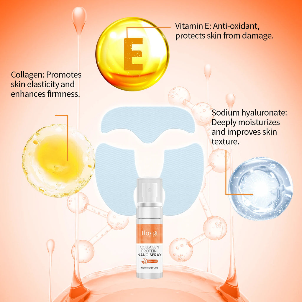 Nano Soluble Collagen Face Mask Serum Spray Set Wrinkle Repair Face Filler Increase Skin Elasticity Brightening Skin Care Set Qme