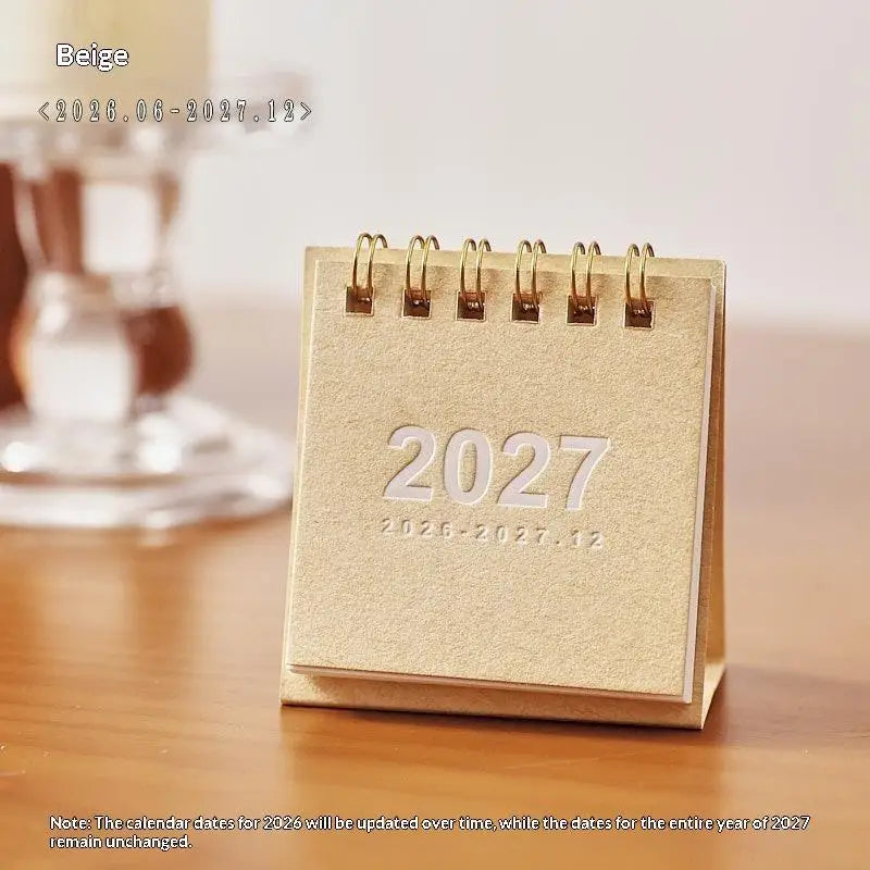 2027 Simple Creative Mini Desk Calendar Small Coil Desktop Planner Qme A2